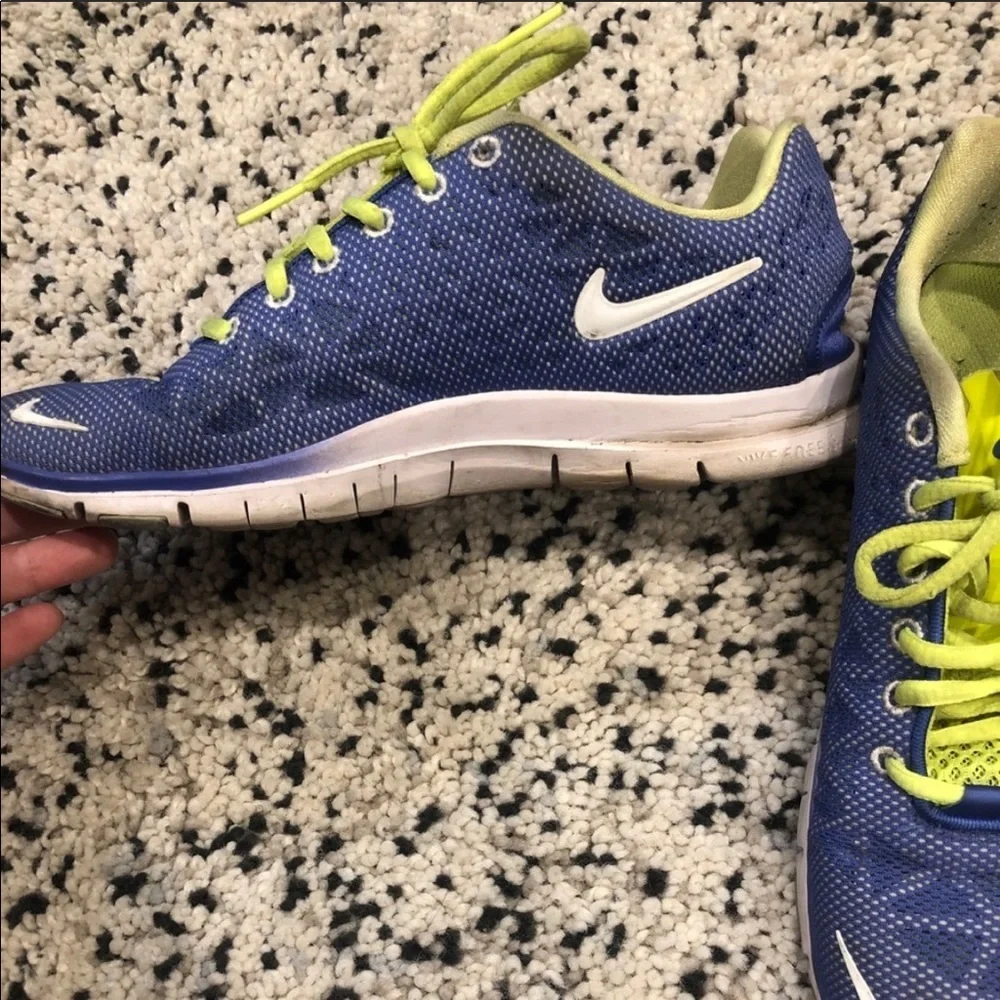 Nike blue and yellow free run 5.0